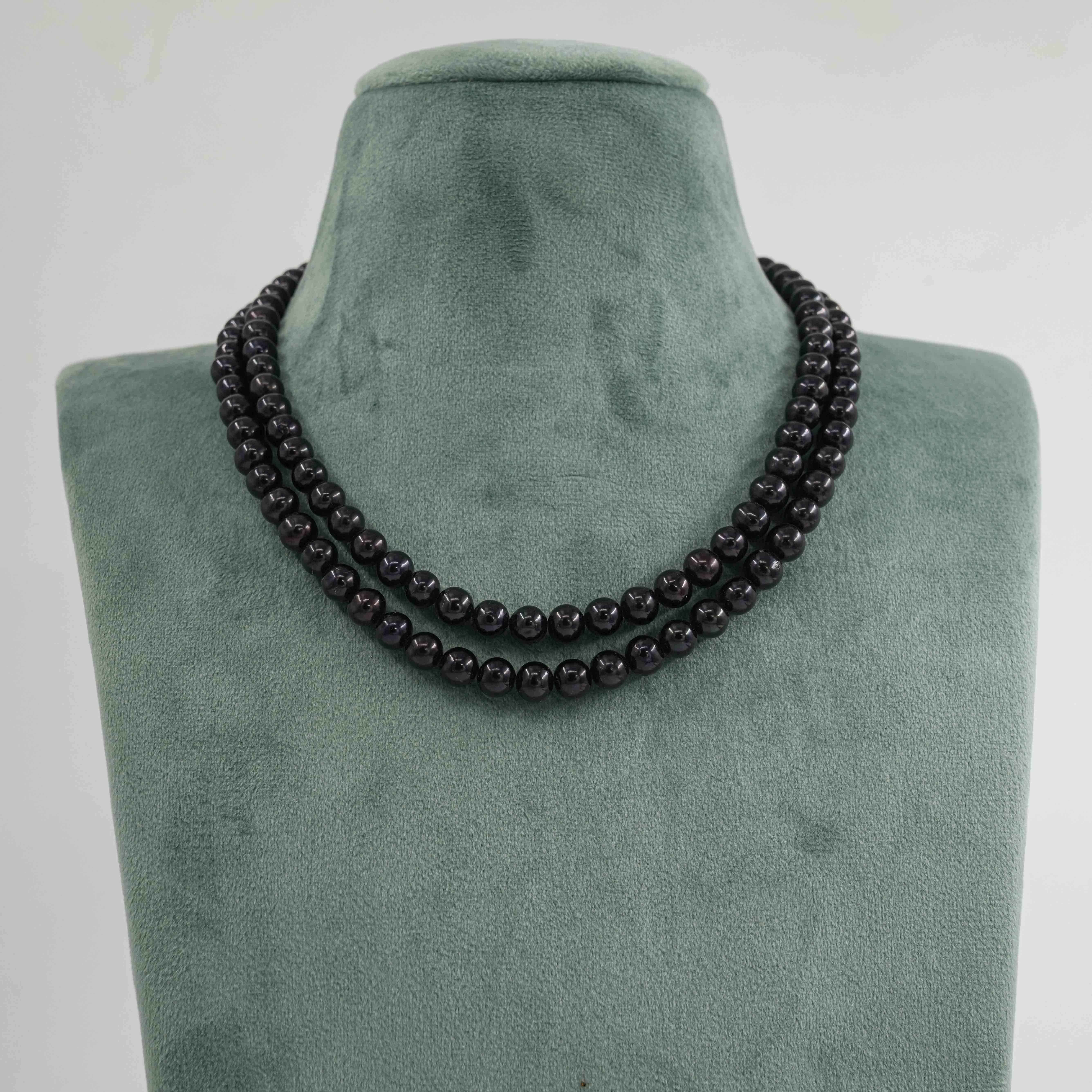 The Pearl Atelier by Kabra Pearls - Double strand black Pearl necklace